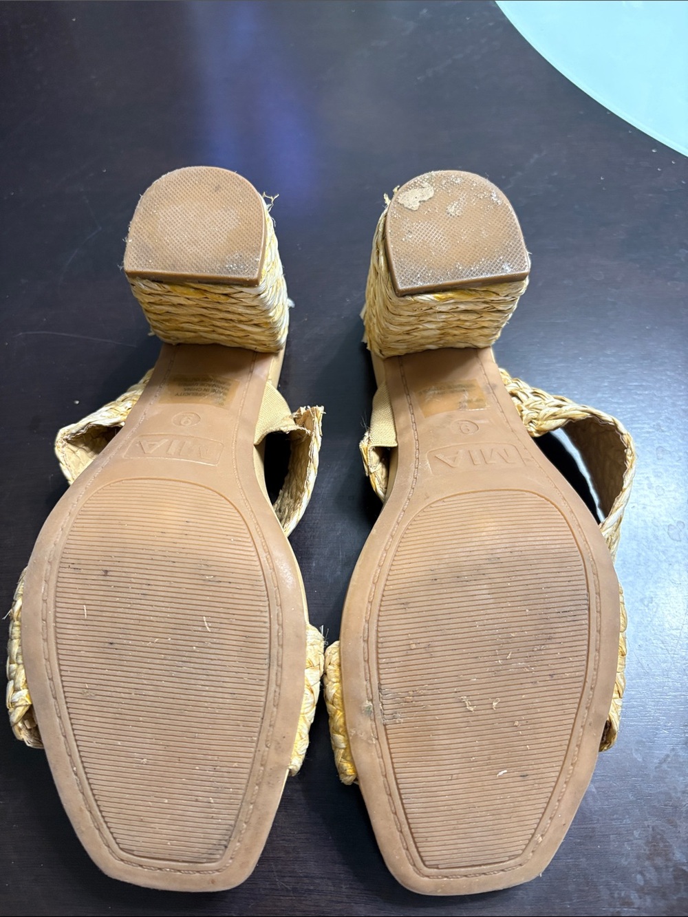 MIA Braided Straw Double-Strap Slide Sandals in Tan - Picture 6 of 7